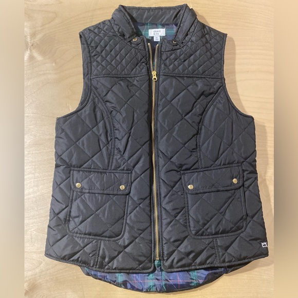Crown & Ivy Black Quilted Vest with Gold Zipper XL (QL) - Picture 4 of 8